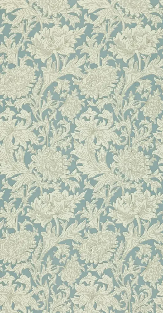 Morris & Co - Chrysanthemum China Blue/ Morris and Friends Wallpa