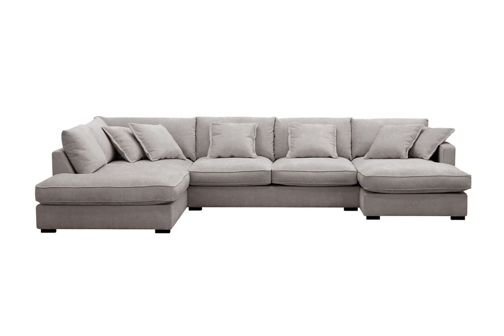 Rossita Lyx 5-sits Vänstervänd U-formad Extra djup Soffa med Divan och Schäslong i Chenille