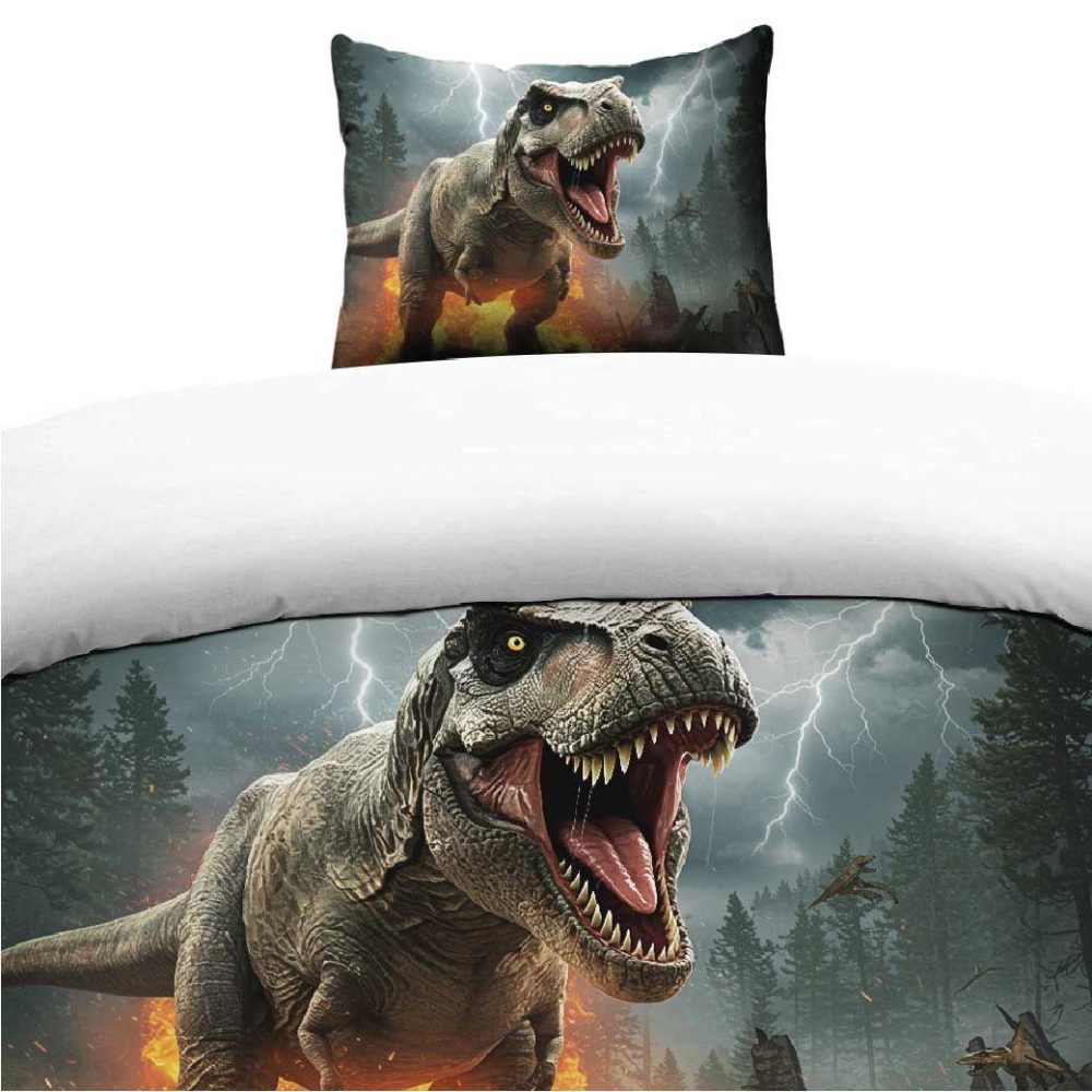 Påslakanset Enkelsäng 2-Dels Set Dinosaur