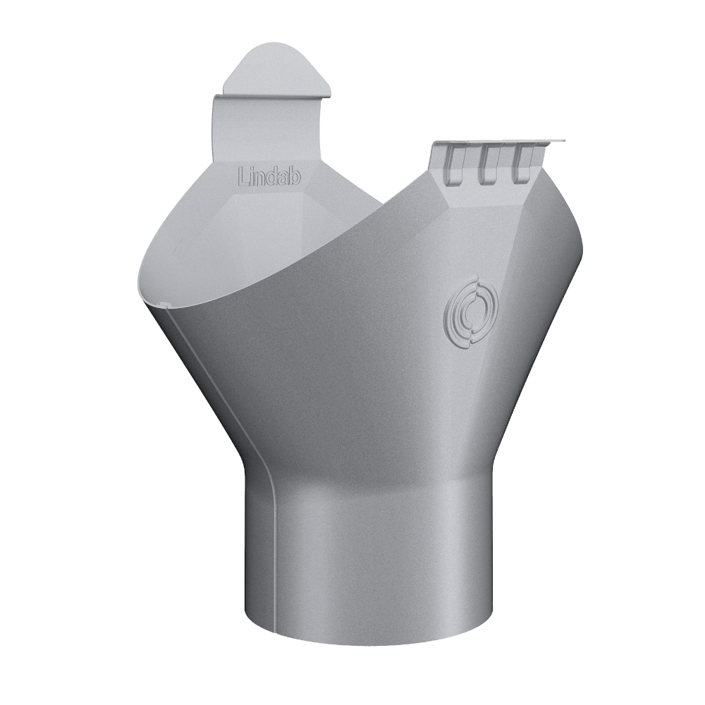 Omvikningskupa OMV, Silvermetallic 125/87mm, Lindab 6856