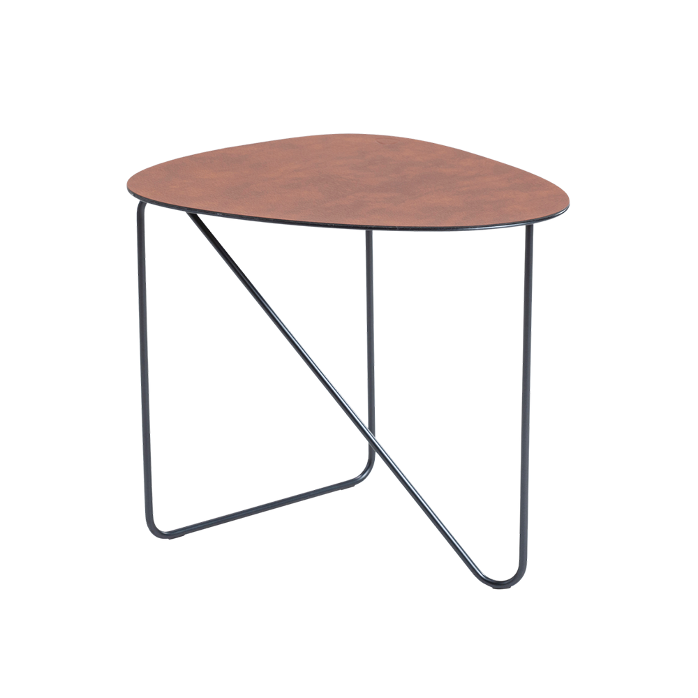 Curve soffbord, läder cognac, bull, m