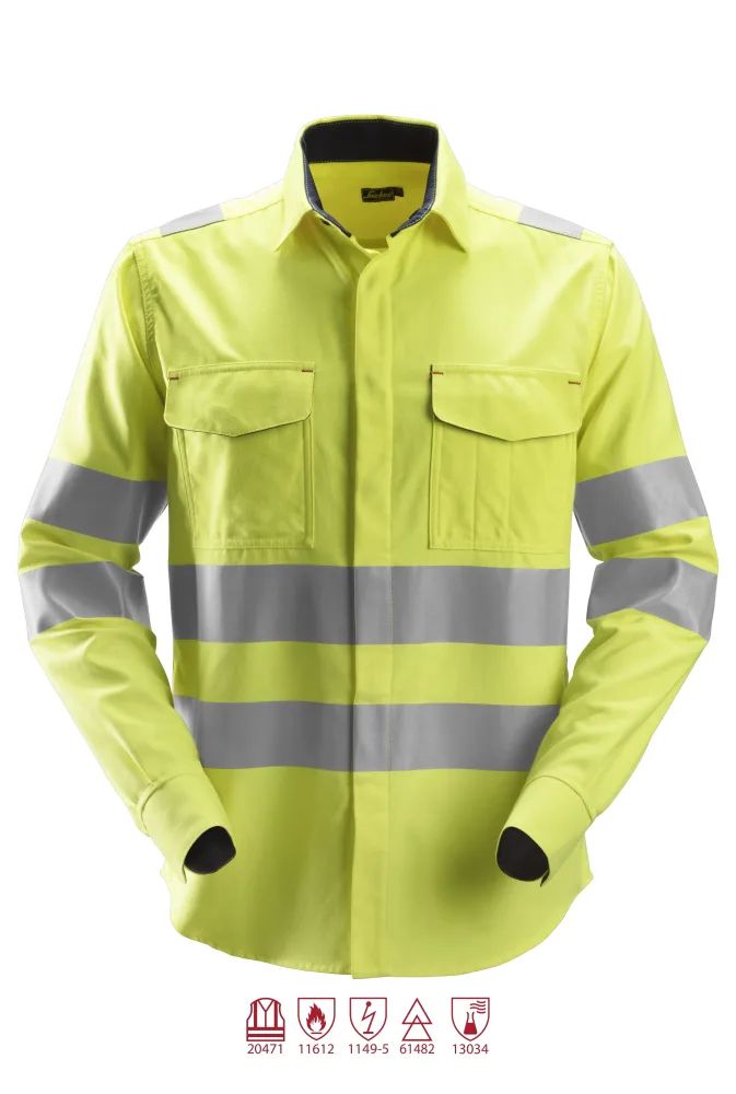 Snickers Workwear 8562 ProtecWork Skjorta varsel, gul XL