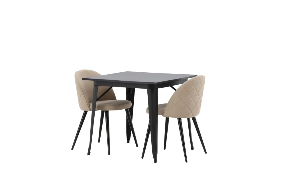 Matgrupp Tudera 80 cm Rektangulär med 2 Longreone stolar