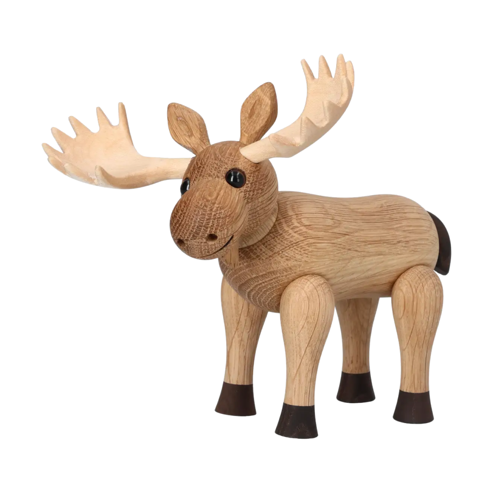 Harald älg figur, Beige, 15,5x13x14 cm