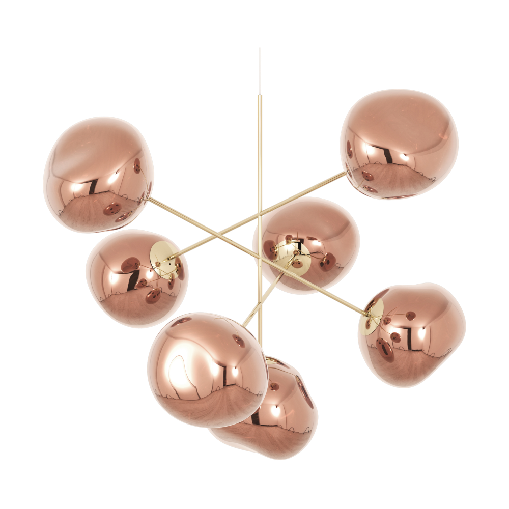Melt Chandelier large takkrona LED 196 cm, Copper
