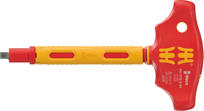 T-HANDTAG MED SPÄRRFUNKTION VDE, 1/4"-HYLSOR, 410