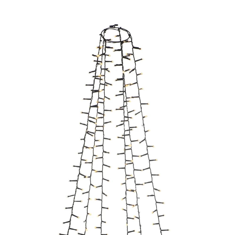 Konstsmide 6650-100 Julgransslinga cluster, svart kabel, 2.4 m Varmvit