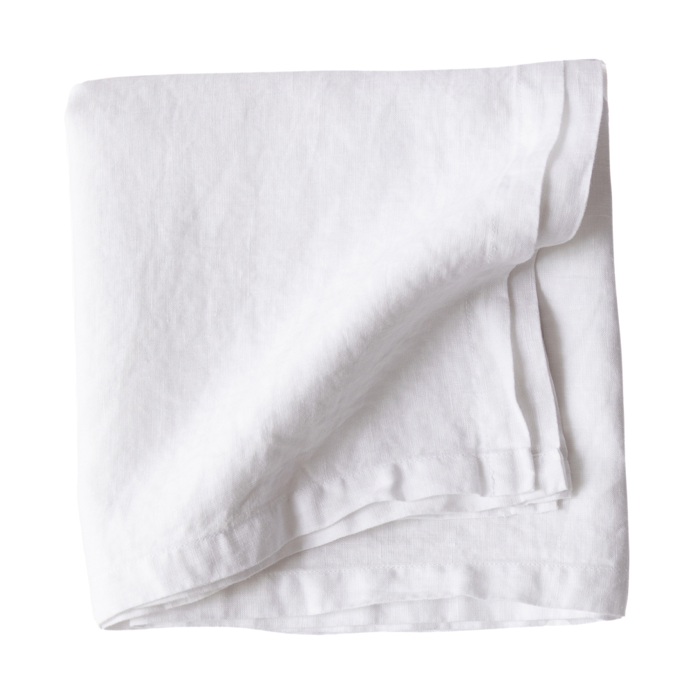 Bordsduk linne 175x175 cm, Bleached White