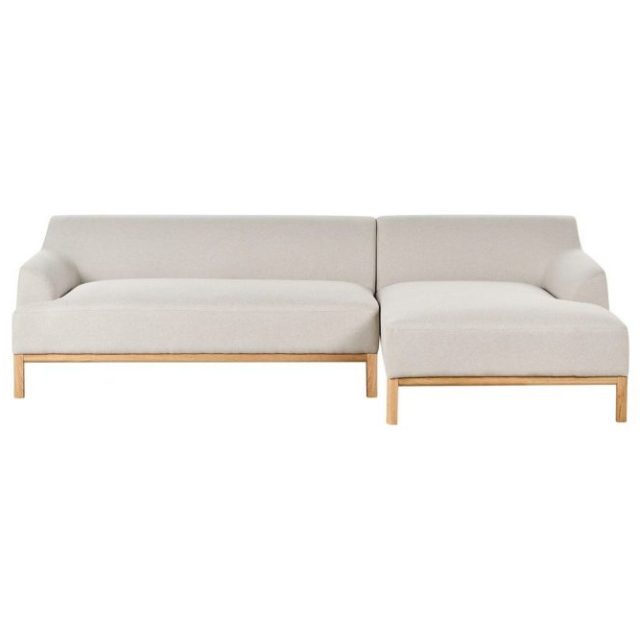 Hörnsoffa Sosjo Beige, ljust trä, Vänstervänd