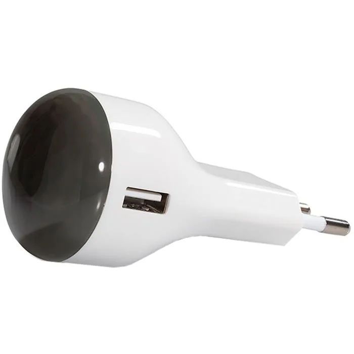 CAPiDi USBNL1A Nattlampa med USB-laddare vit