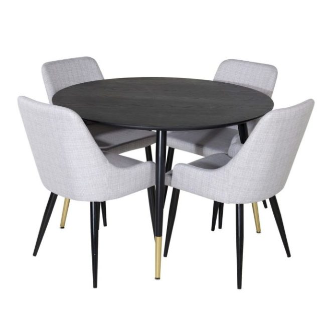 Dipp Matgrupp 115 cm Rund med 4 Plaza stolar