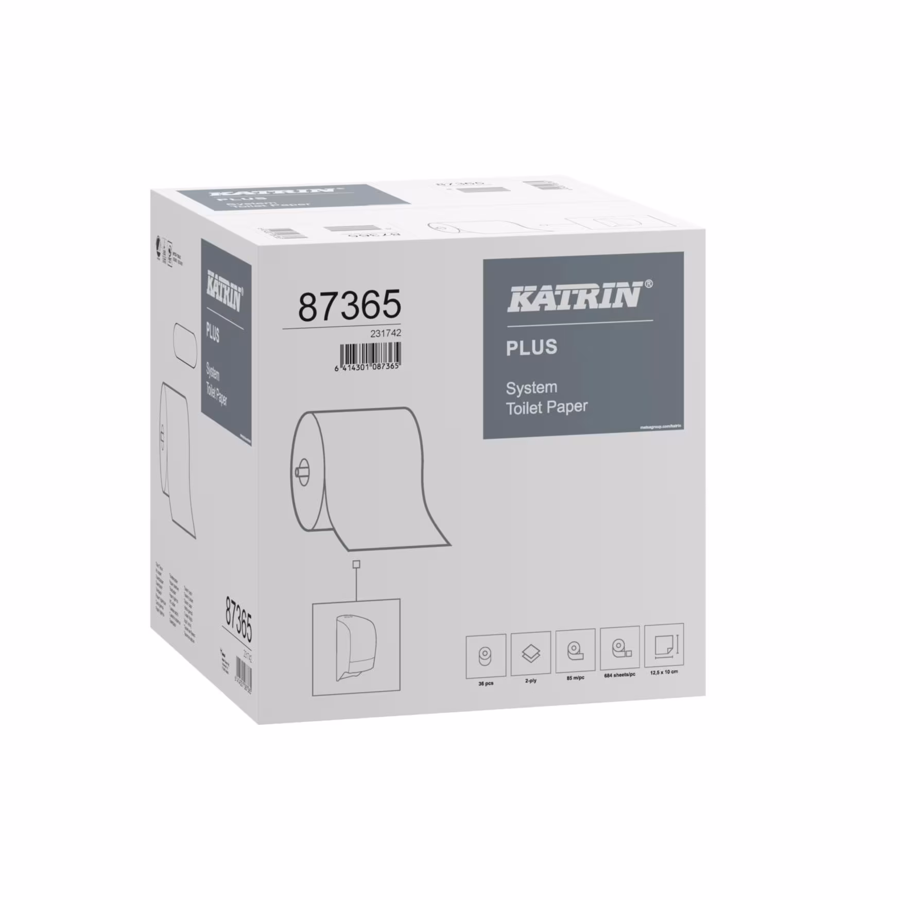 Kjøp Katrin Toalettpapir M2 Plus System, 36 ruller/frp