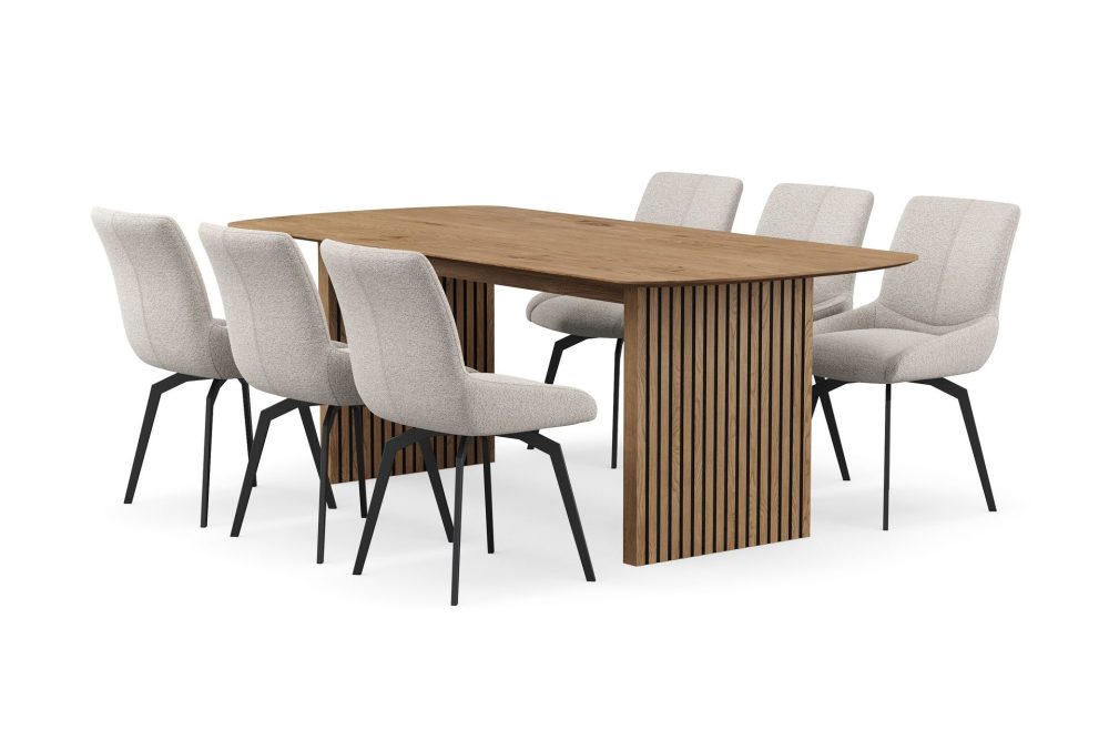 Richeto Matgrupp 210 cm med 6 Mora Snurrstolar