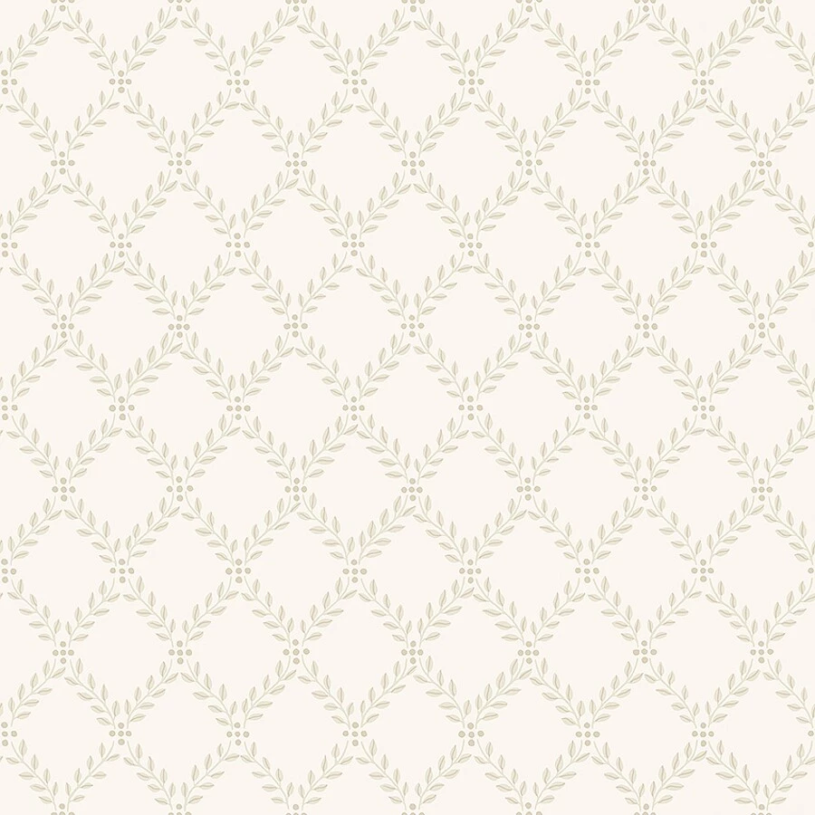 Tapet Falsterbo III Trellis Leaves 7673 Vit Klassisk