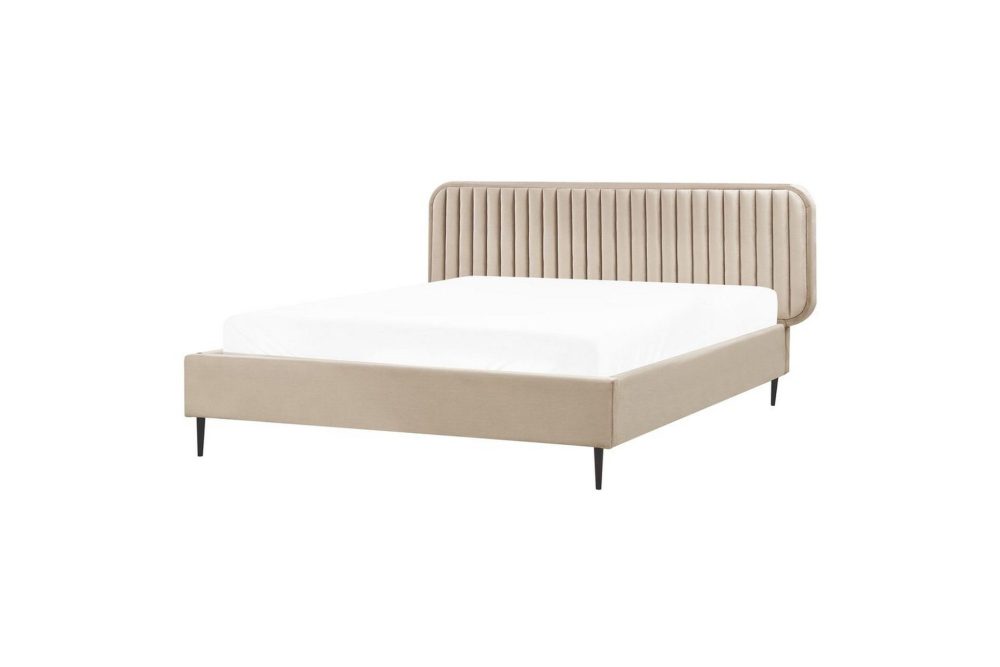 Dubbelsäng Brin med lamellram Taupe-Svart, 160x200 cm