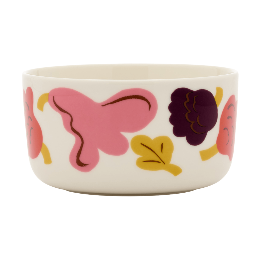 Kukasta Kukkaan skål, White-pink-terrac-plum, 50 cl