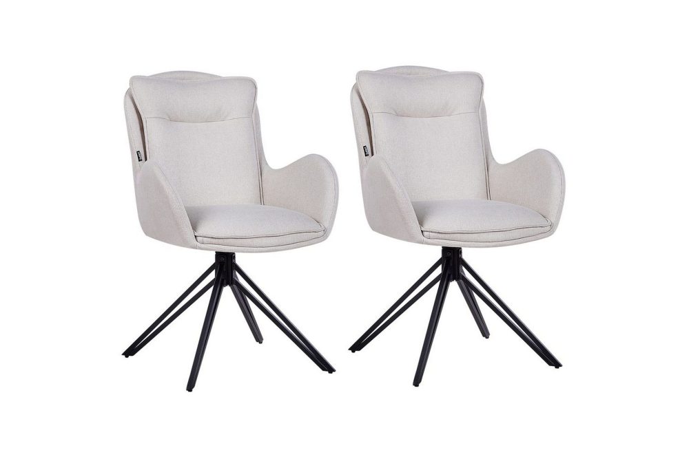 Matsalsstol Avelar set om 2 Beige-Svart