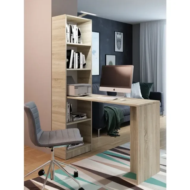 Gdeide Skrivbord 125 cm med Förvaring Hylla