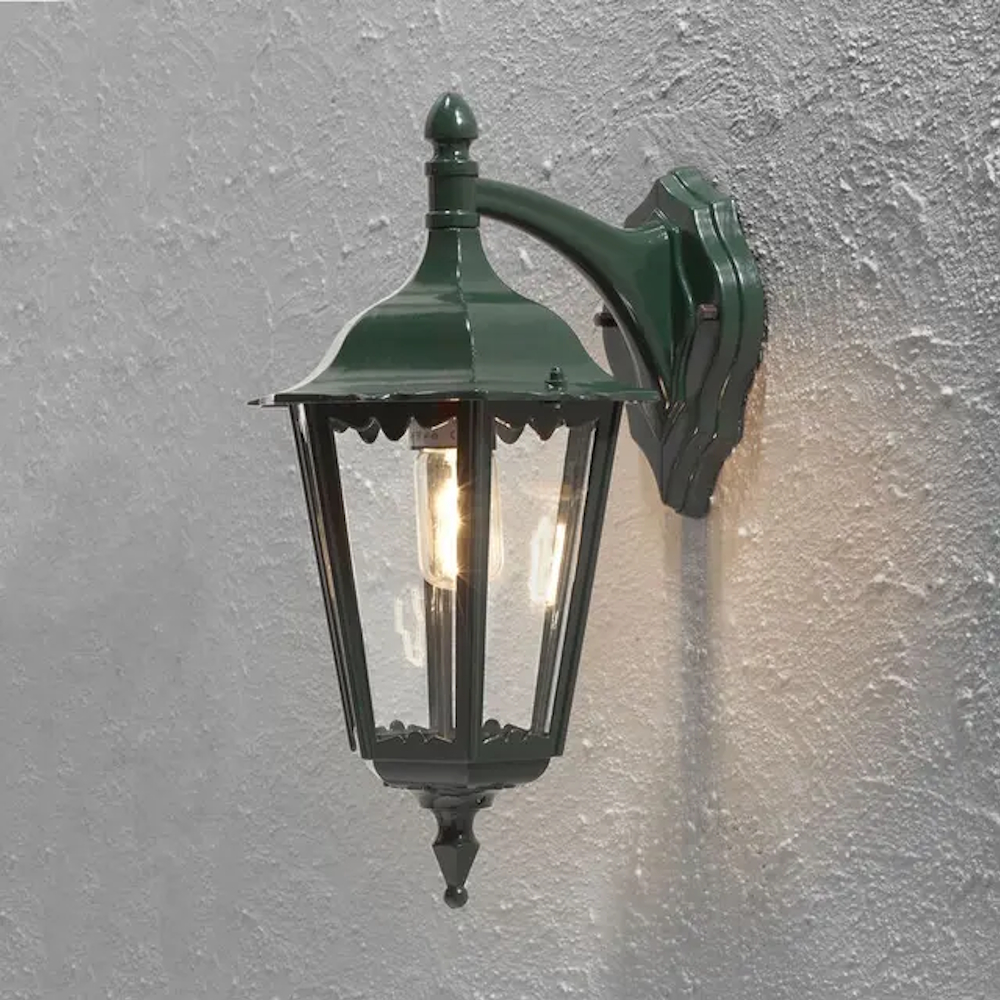 Firenze Vägglykta Ned E27 100W 230-240V IP43 Grön Konstsmide