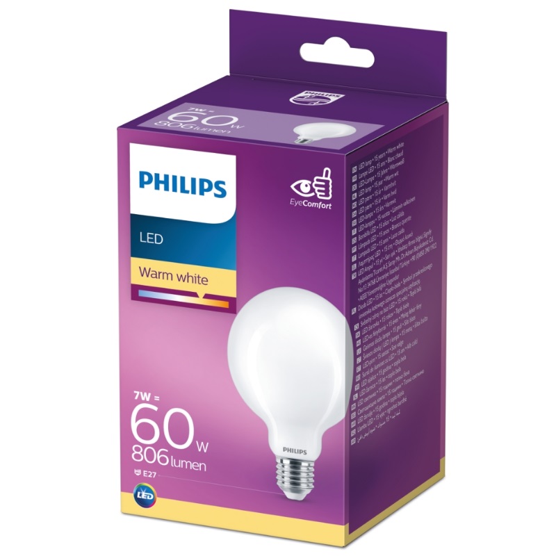 Philips Led Klot 60W E27, 4pack - 880620
