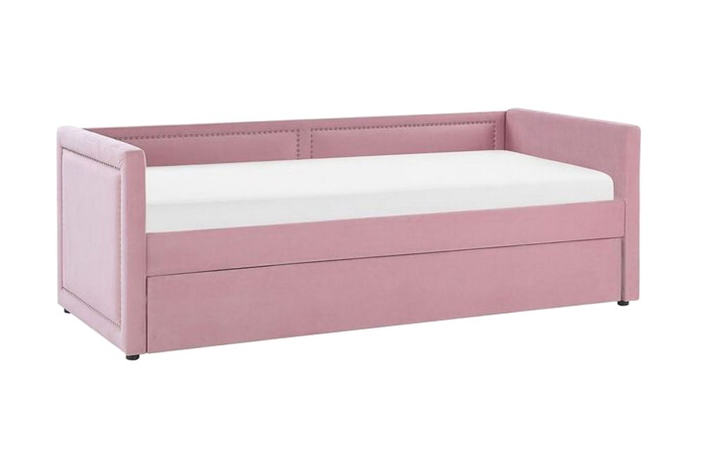 Dagbädd 90 x 200 cm sammet rosa MIMIZAN