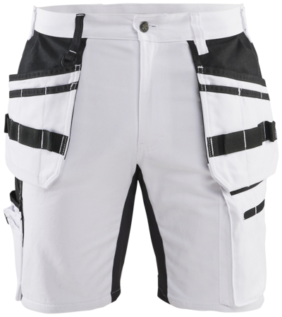 MÅLARSHORTS BLÅKLÄDER 1911 1000 MED, STRETCH VIT/SVART C54