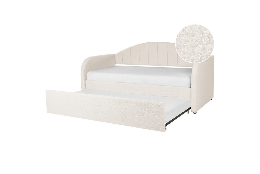 Dagbädd Eyburie med lamellram Beige, Bouclé