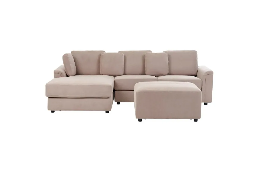 4-sitssoffa Kohlo Taupe/svart, Högervänd