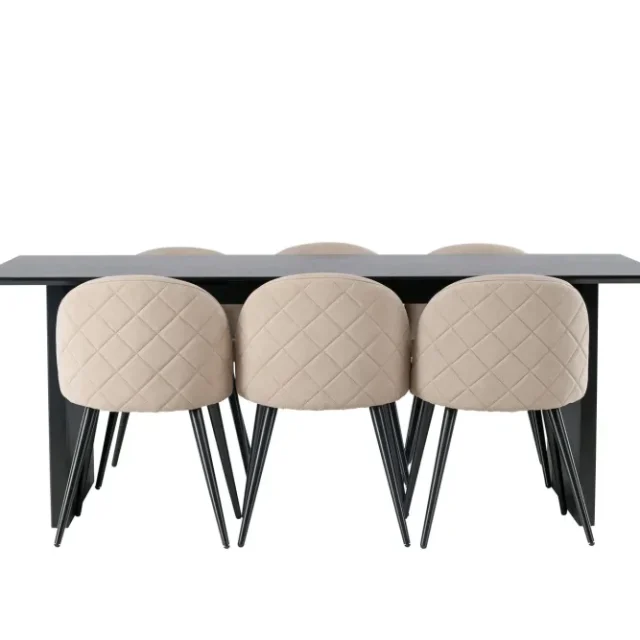 Vail Matgrupp 200 cm Rektangulär med 6 Velvet stolar