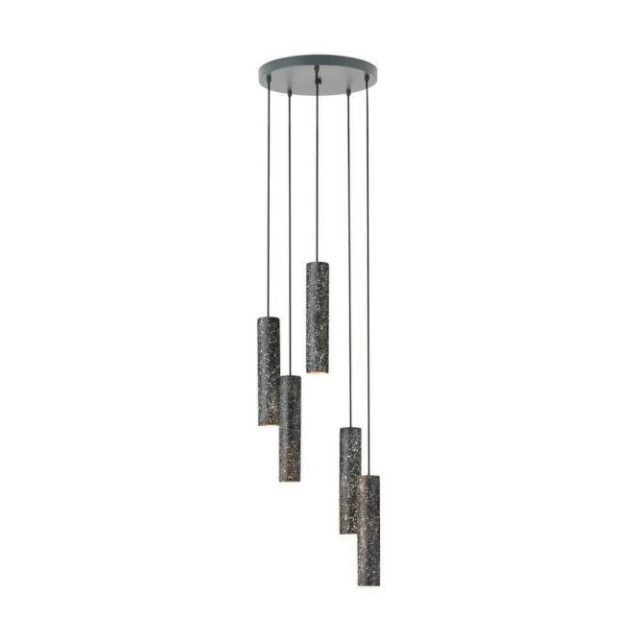 Takpendel Eglo Mentalona Antracit Terrazzo Rondell med 5 Lampor
