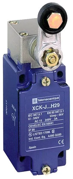 Telemecanique XCKJ10511H29 Gränslägesbrytare 2-polig, 230 V, 3 A Rullhävarm