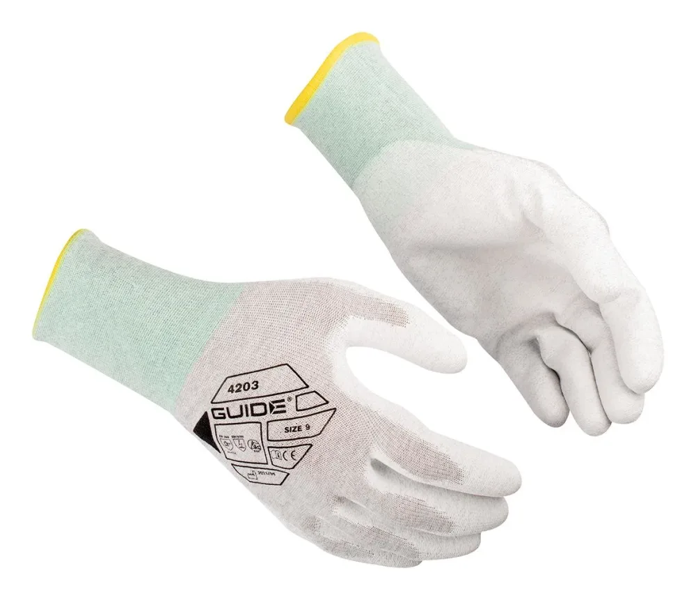 Guide Gloves 4203 Handske nylon, ESD, antistatisk, touch 8