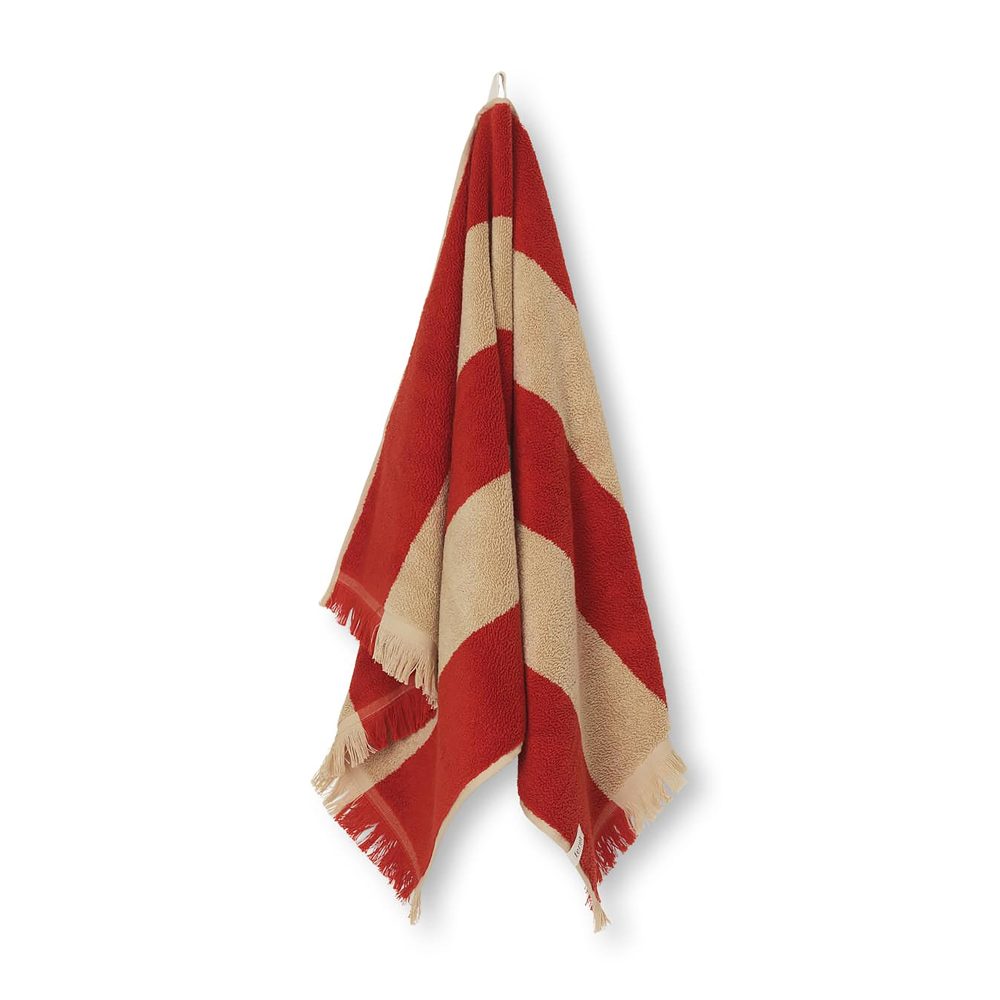 Alee handduk 50x100 cm, Light camel-red