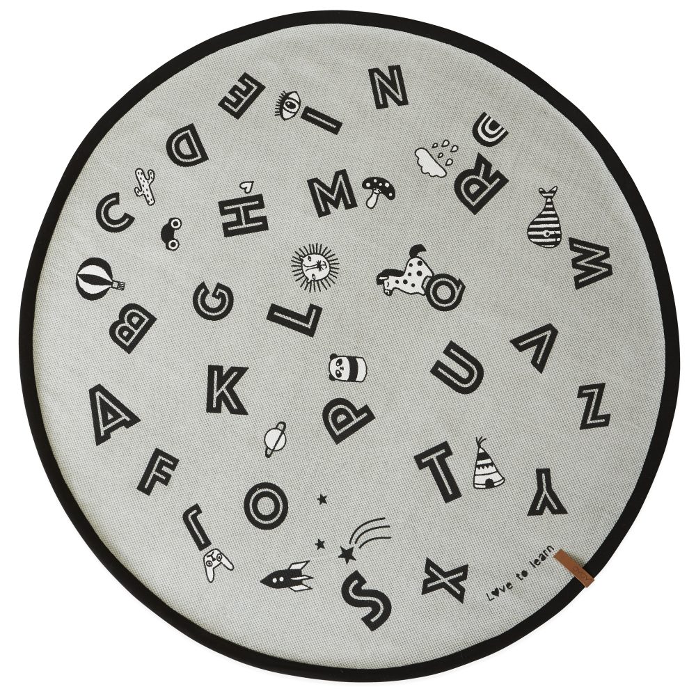 The alphabet matta Ø120 cm, Grå