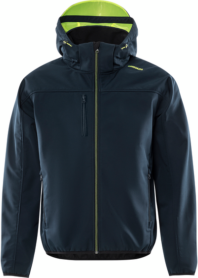SOFTSHELLJACKA HUVA 4655 GBF MÖRK MARIN/VARSELGUL STL 3XL