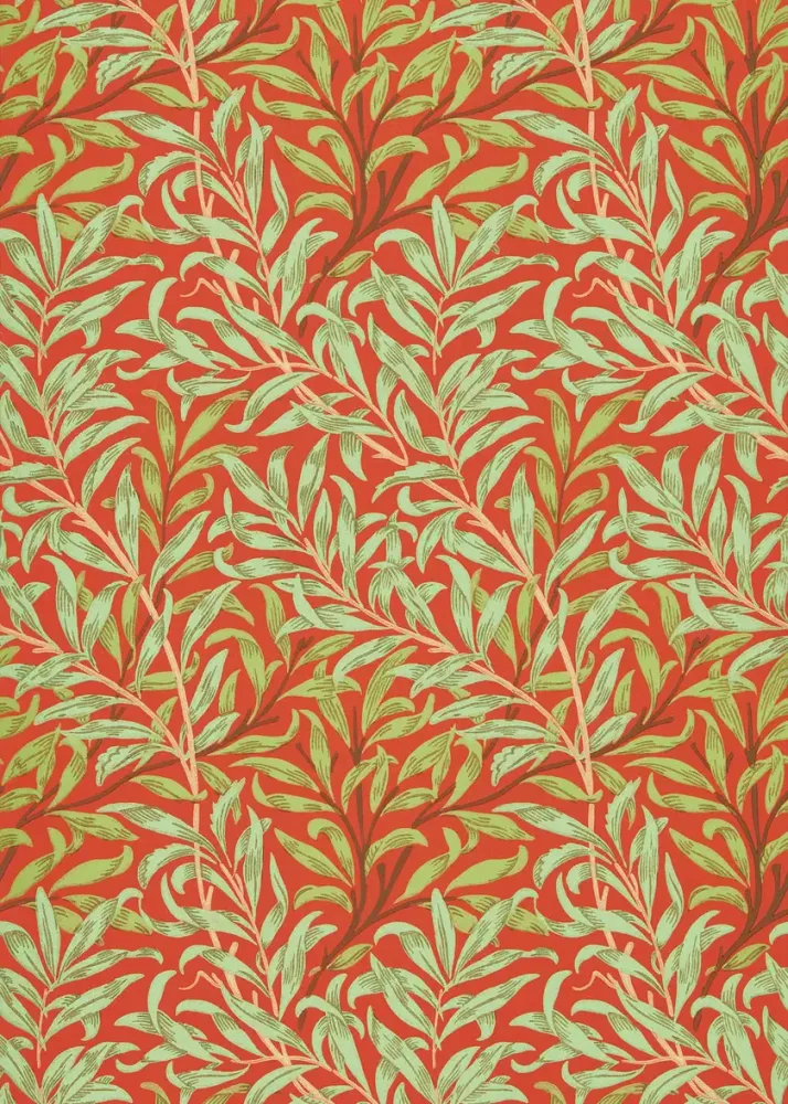 Morris & Co - Willow Boughs Tomato/Oliv Queen Square Wallpapers