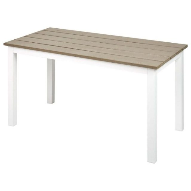 Trädgårdsbord Messina Ljus trä/vit, 52x96x50 cm