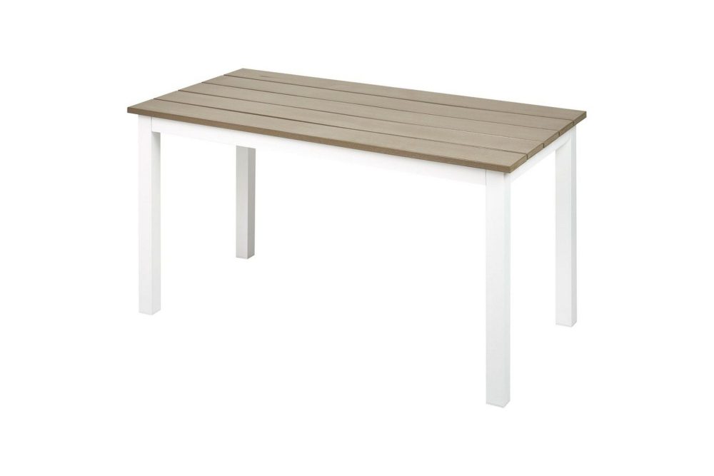 Trädgårdsbord Messina Ljus trä/vit, 52x96x50 cm