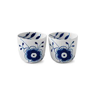 Blue Fluted Mega ljuslykta 2-pack, 6 cm