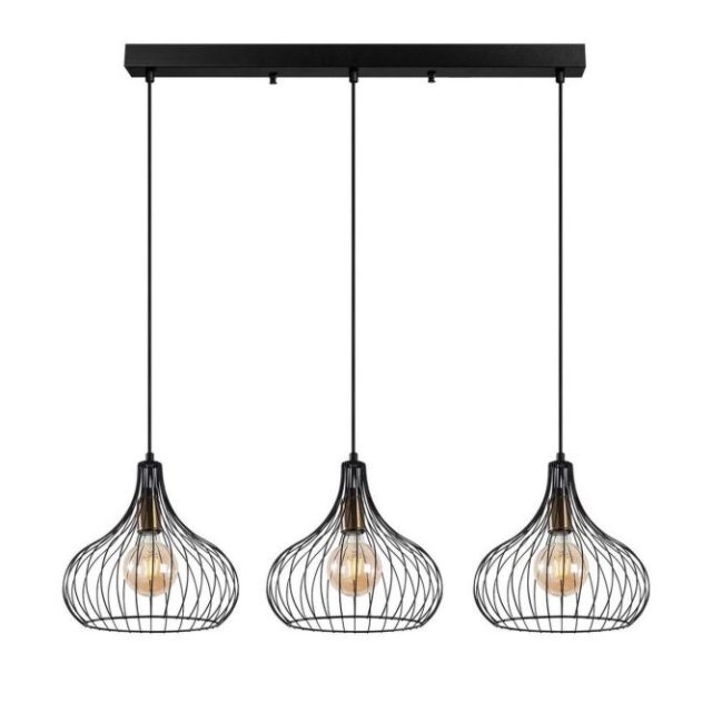 Taklampa Kiron Svart / Antik Tre