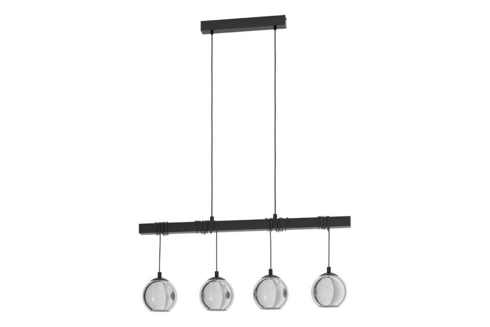 Takpendel Eglo Argallo Svart/Transparent med 4 Lampor