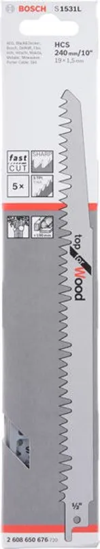 Bosch S 1531 L Tigersågblad HCS 5-pack