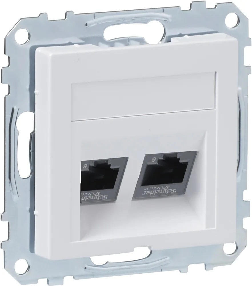 Schneider Electric Exxact 2xC6 UTP Modularuttag 2 kopplingar Plan - Bild 2