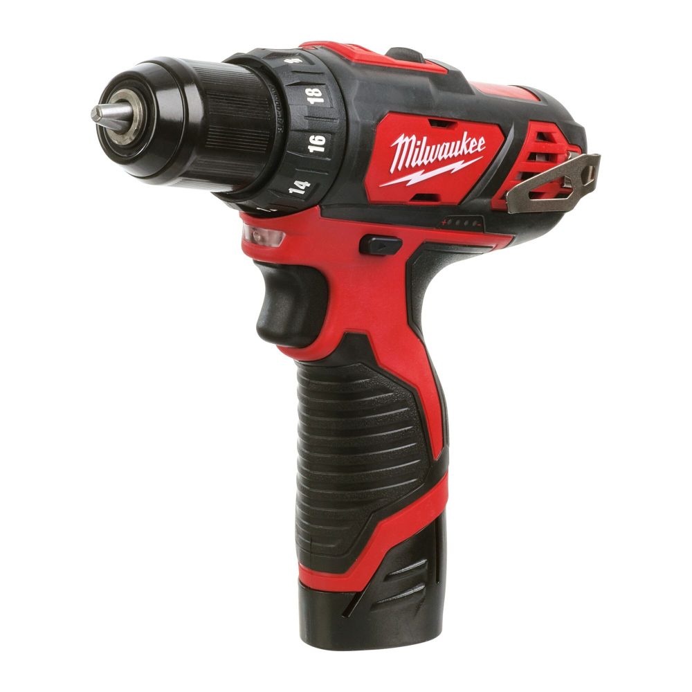 Kjøp Milwaukee Bore skrutrekker, M12 BDD-201C, inkl. 2 Ah batteri og lader.