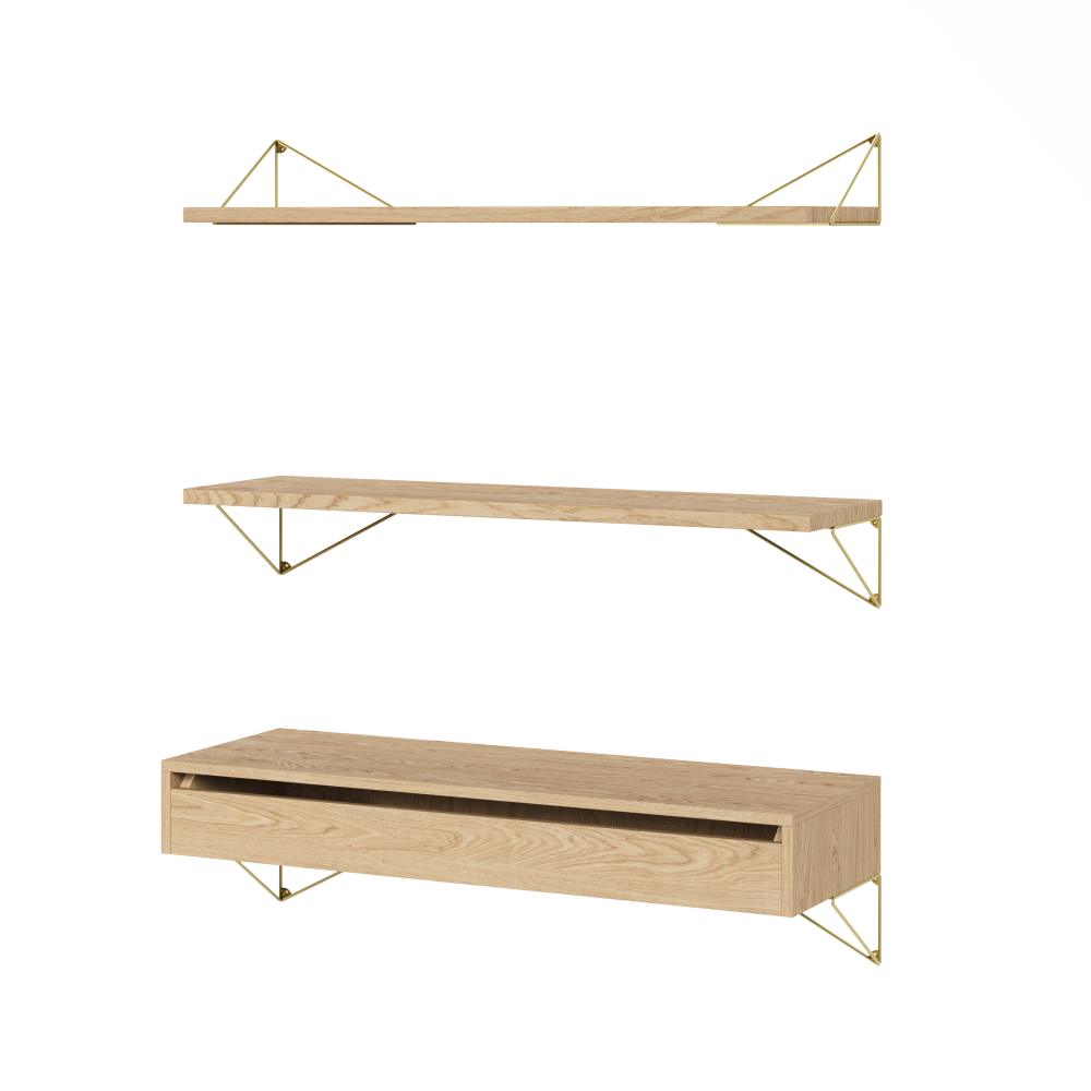 Pythagoras Bundle C hyllsystem ek-mässing