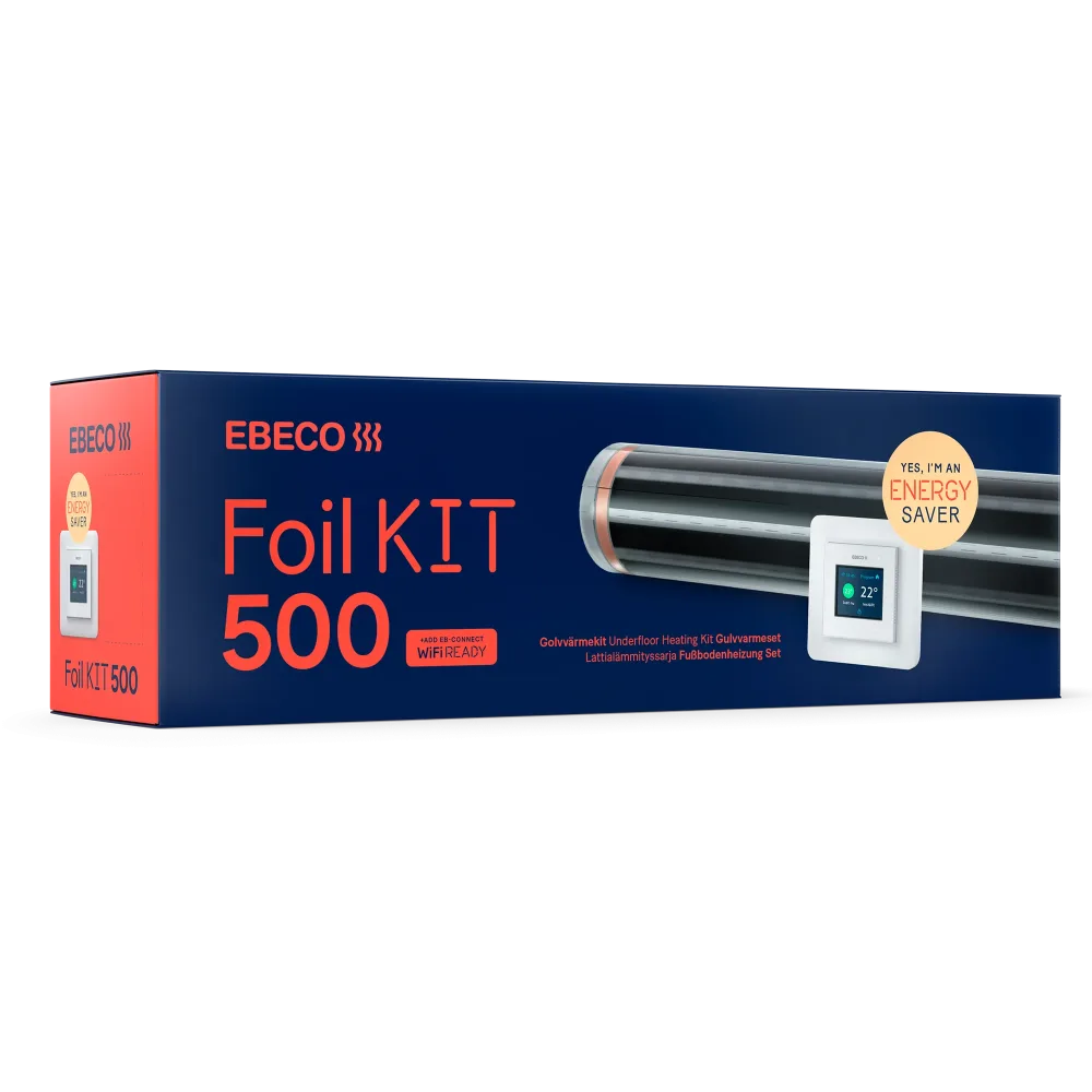 Ebeco Foil Kit 500 Golvvärmekit med värmefolie och termostat 1 m