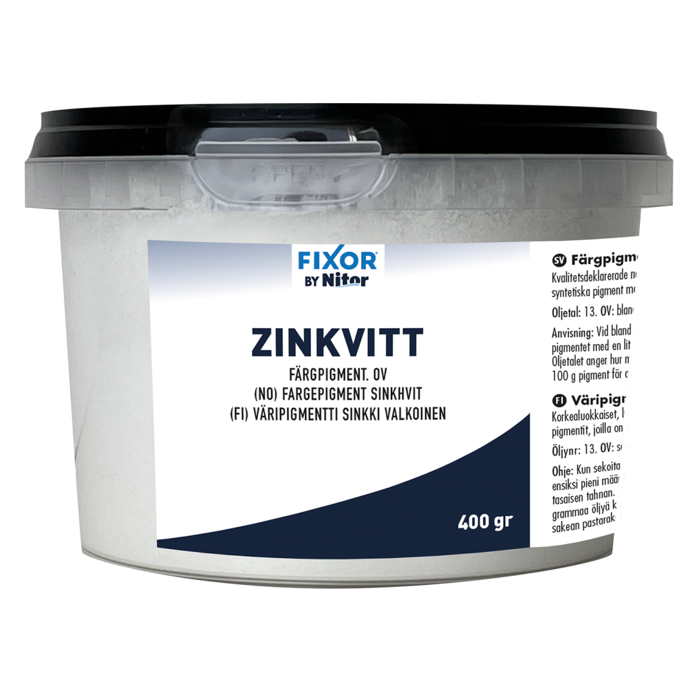 FÄRGPIGMENT FIXOR ZINKVITT 400G, NITOR