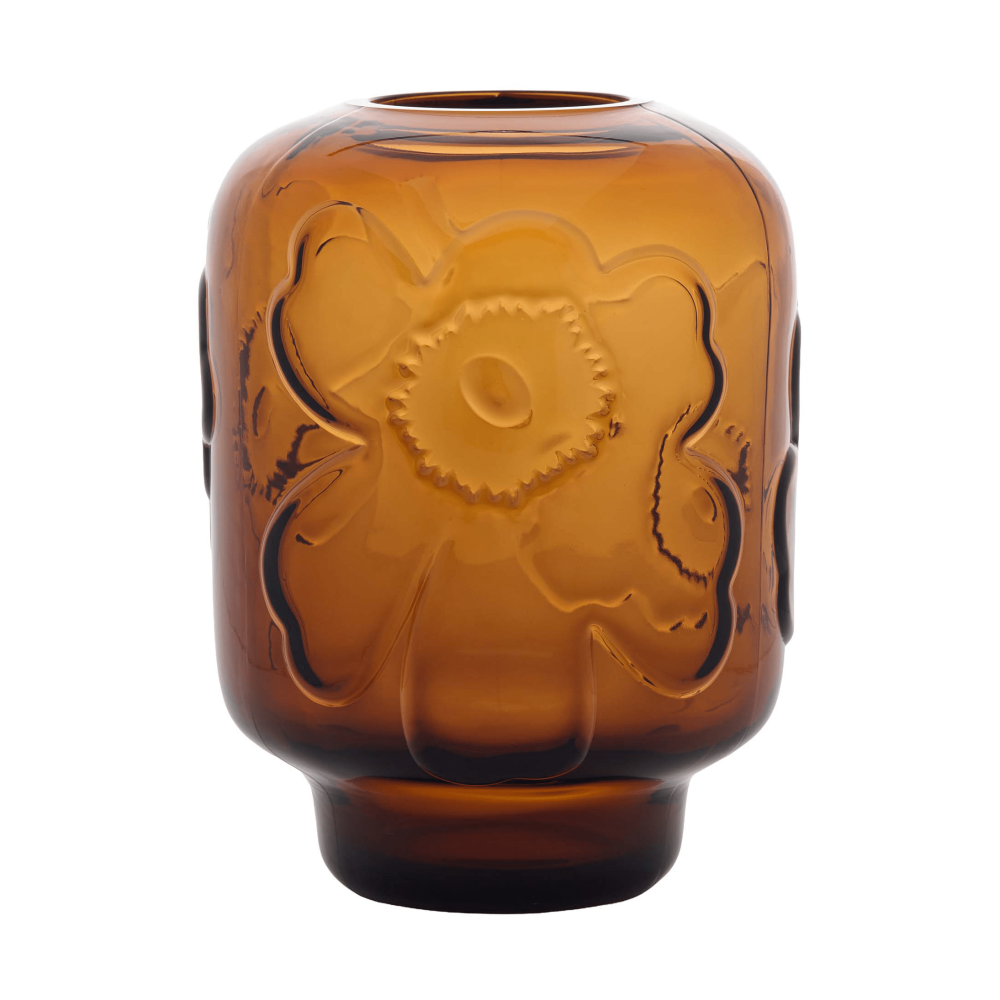 Unikko glasvas, Cognac, 18 cm
