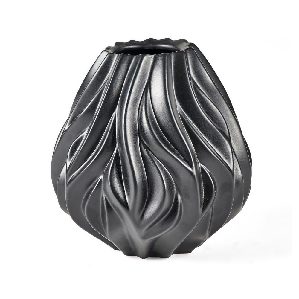 Flame vas 19 cm, Svart