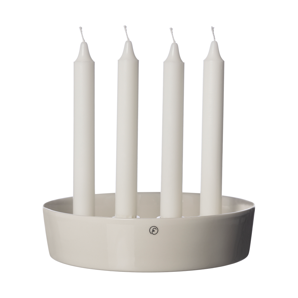 Ernst ljusskål adventsljusstake Ø18 cm, Glaserad vit